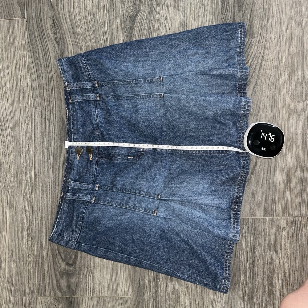 Y2K NY Jeans New York & Company Blue Denim Skort Size 6 Short Pockets Button - Picture 8 of 9